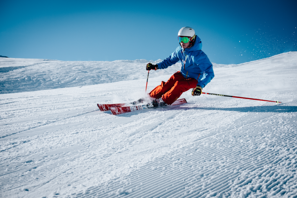 Alpine skiing in mountain resort - winter sports excellence